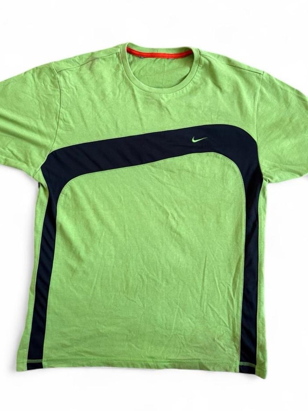 Crazy Nike Y2K Neon Green and Black Mesh Shirt